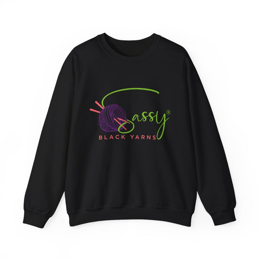 Sassy Black Yarns Crewneck Sweatshirt - Perfect for Yarn Lovers & Creative Crafters